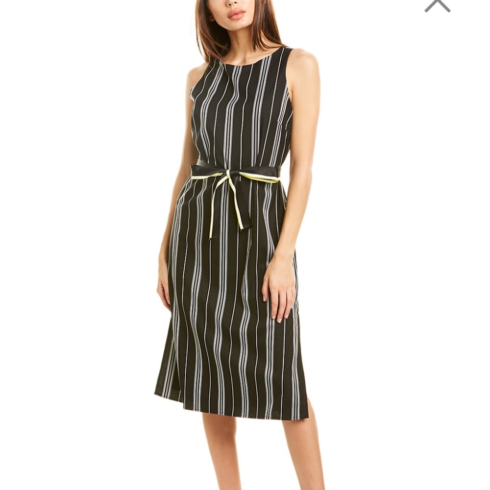 Vince Camuto Size 4 Blackstripe Sheath Dress w/ Side Slits NWT